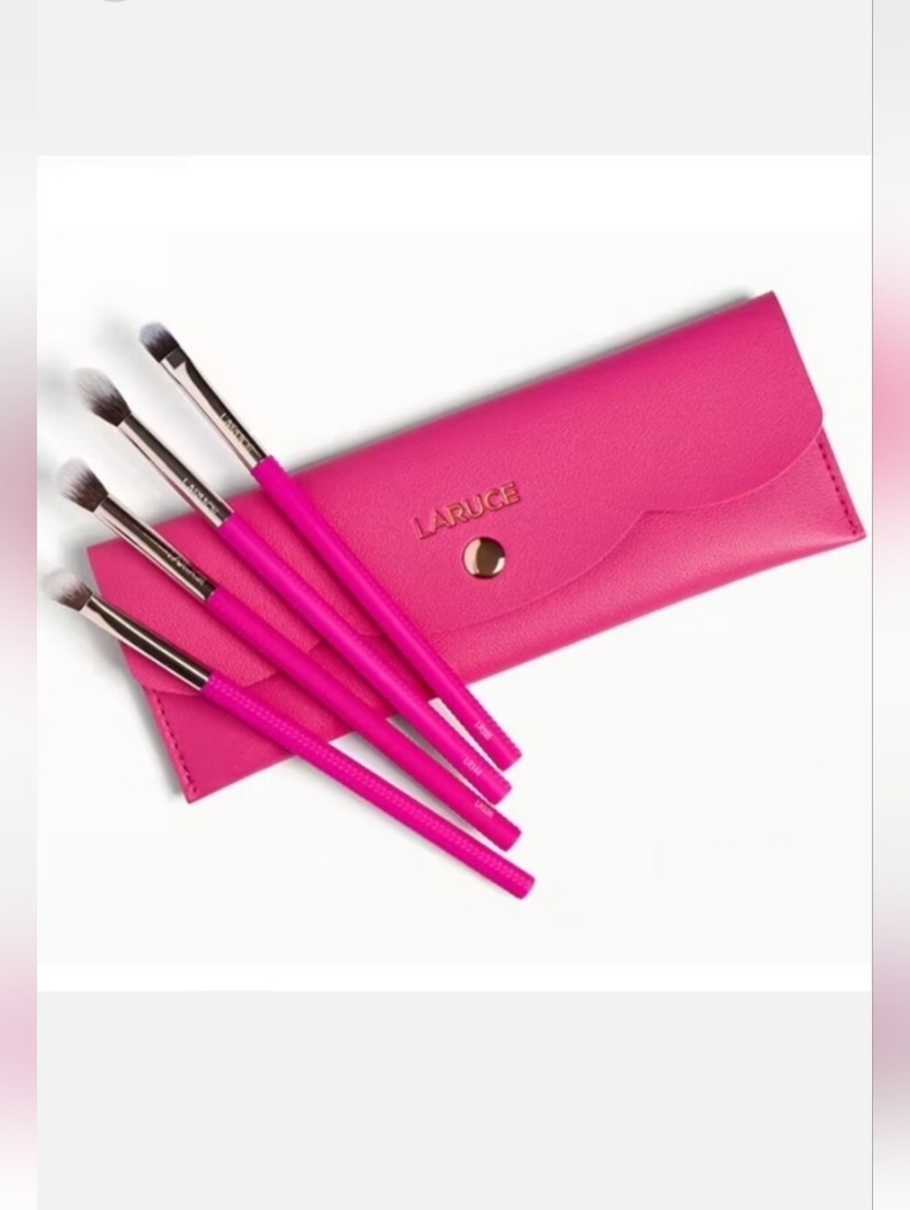 LARUCE BEAUTY Kayla 4-Piece Eye Makeup Brush Set With Pink Case